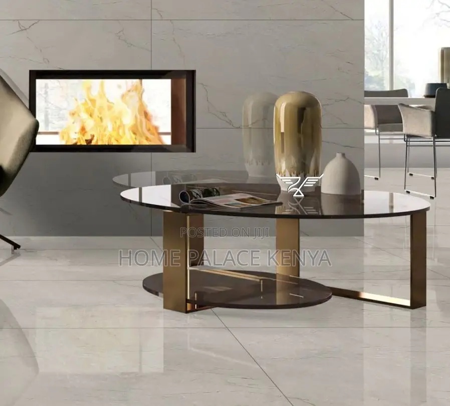 Centre Table: Round Glass Coffee Table With Stainless Steel Frame
