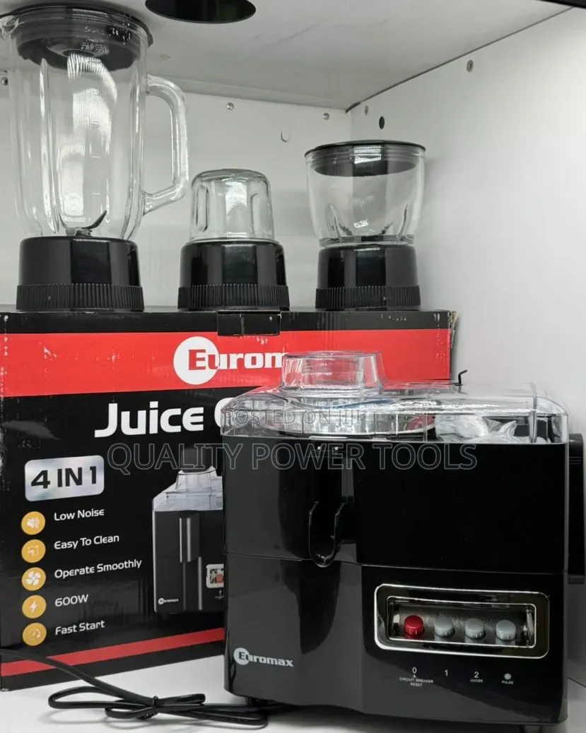 Euromax 4-in-1 Black Juice Extractor and Blender Set