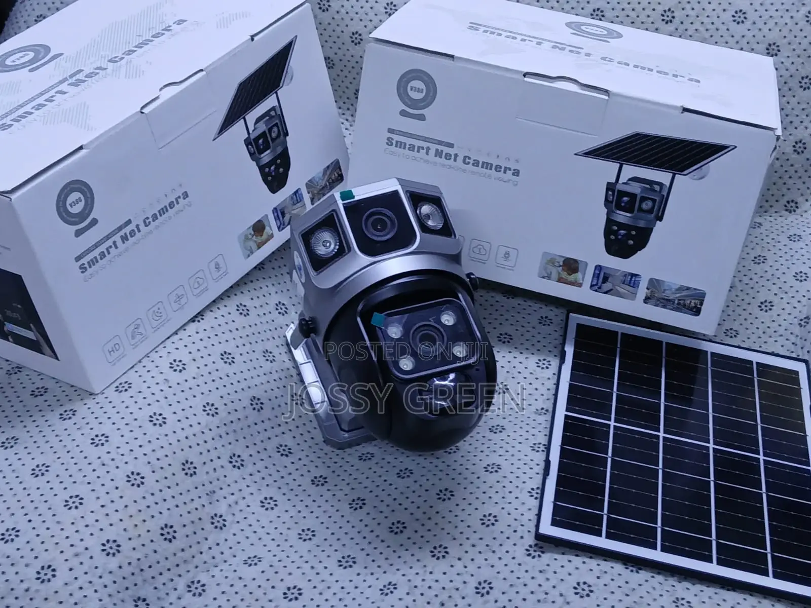 V380 Dual Lens Outdoor Solar Camera With Remote Access via a Phone App