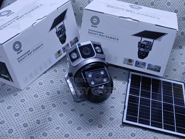 V380 Dual Lens Outdoor Solar Camera With Remote Access via a Phone App