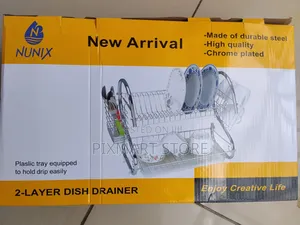 Stainless 2 Tier Dish Rack With Drain Tray