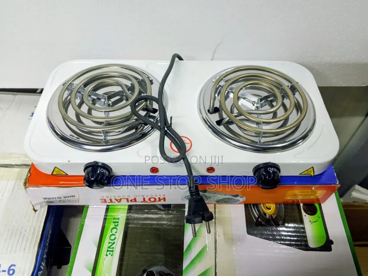 Portable Double Electric Hotplate Burner With Spiral Heating Coil