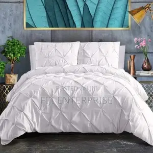 Pinch Pleat Cross Pintuck Duvet Cover Set – 6×6 6×7 | 3-Piece Set
