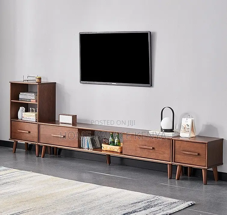Living Room Set: Solid Wood Tv Stand and Coffee Table Set