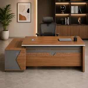Office Desk: 160cm Manager Office L-Shape Writing Table.