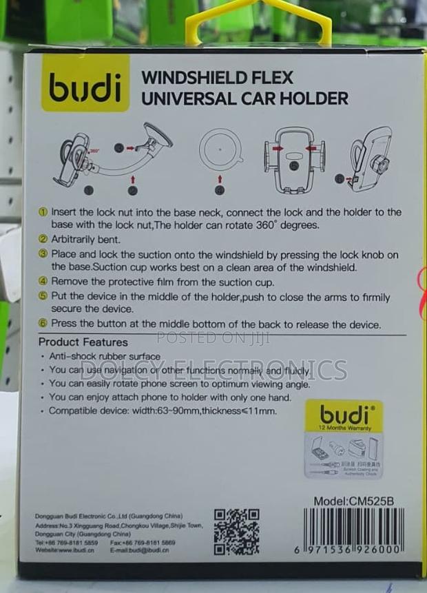 Budi Cm525b Windshield Flex Universal Car Holder. - thumbnail 2