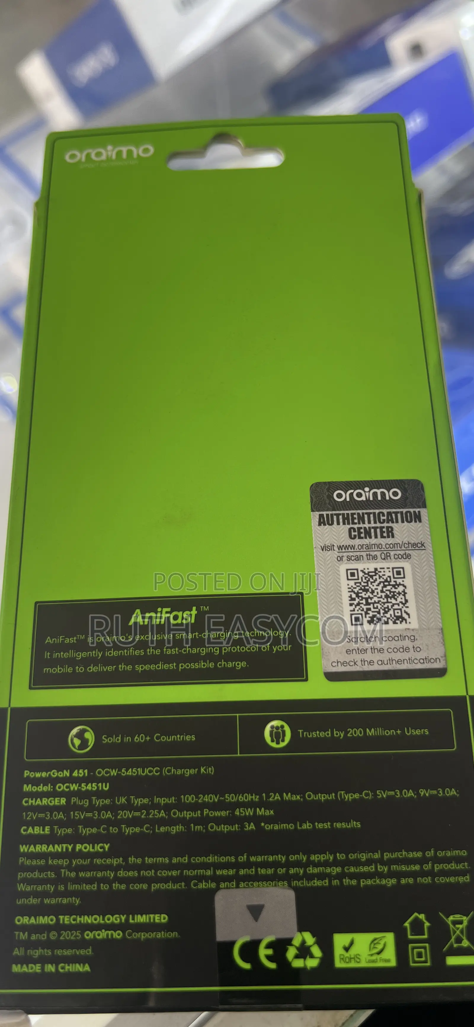 Original Oraimo 45w Fast Charger