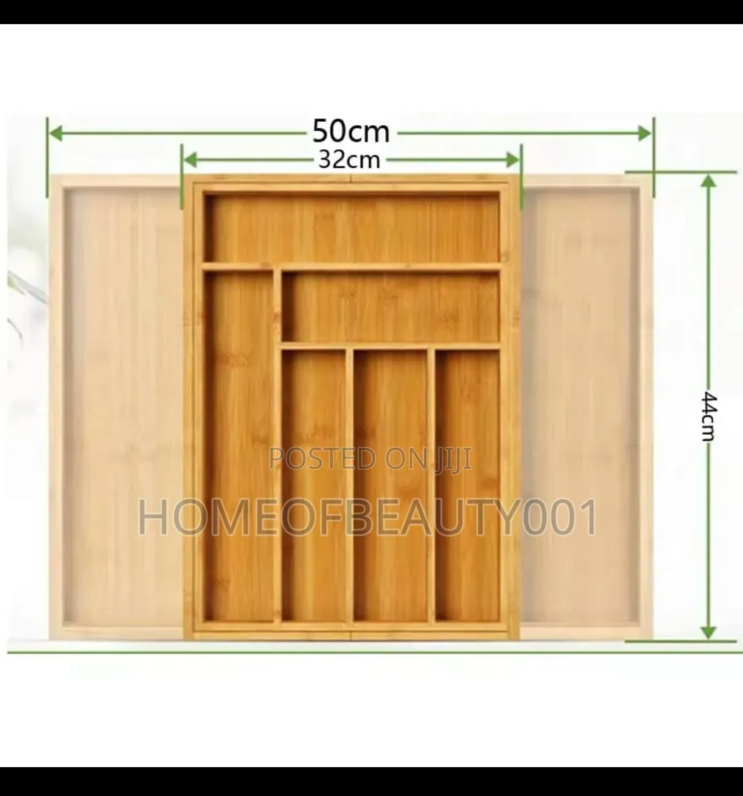 Multifunctional Bamboo Drawer Organizer.