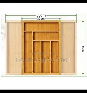 Multifunctional Bamboo Drawer Organizer.