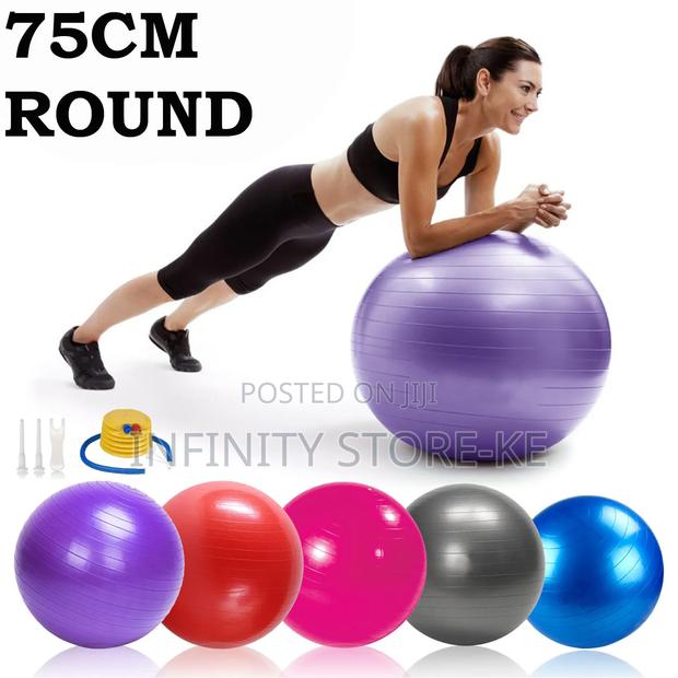 75cm Anti-Burst Yoga Ball With Manual Pump for Yoga,