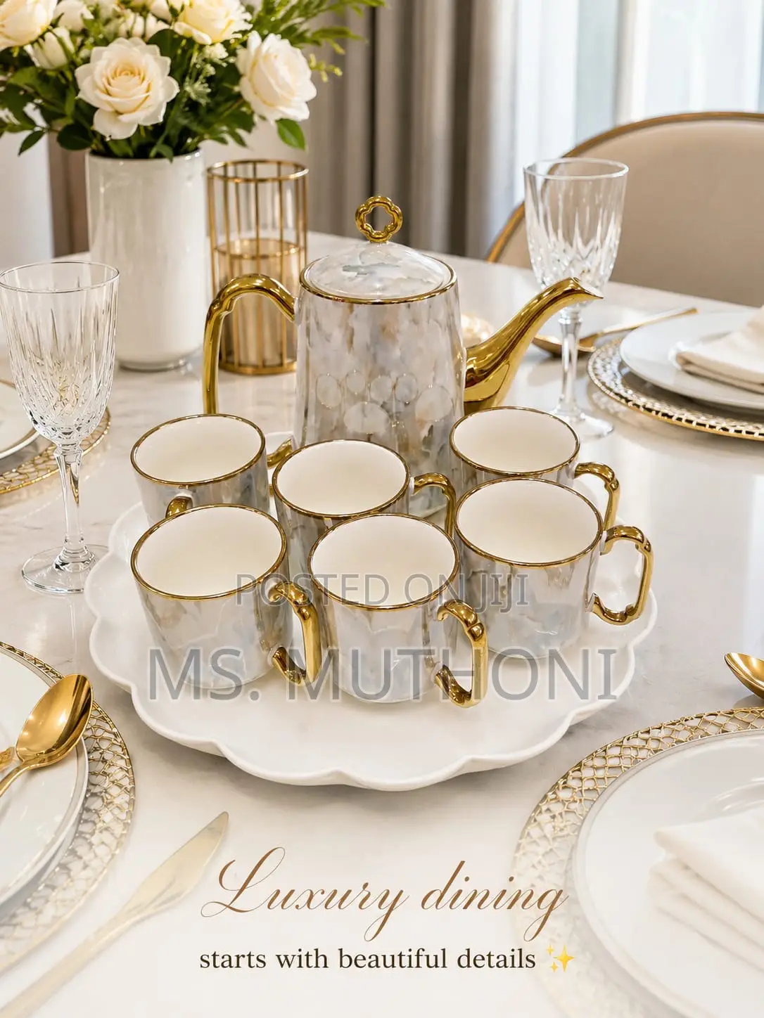 *9pc High-End Ceramic High Tea Set*