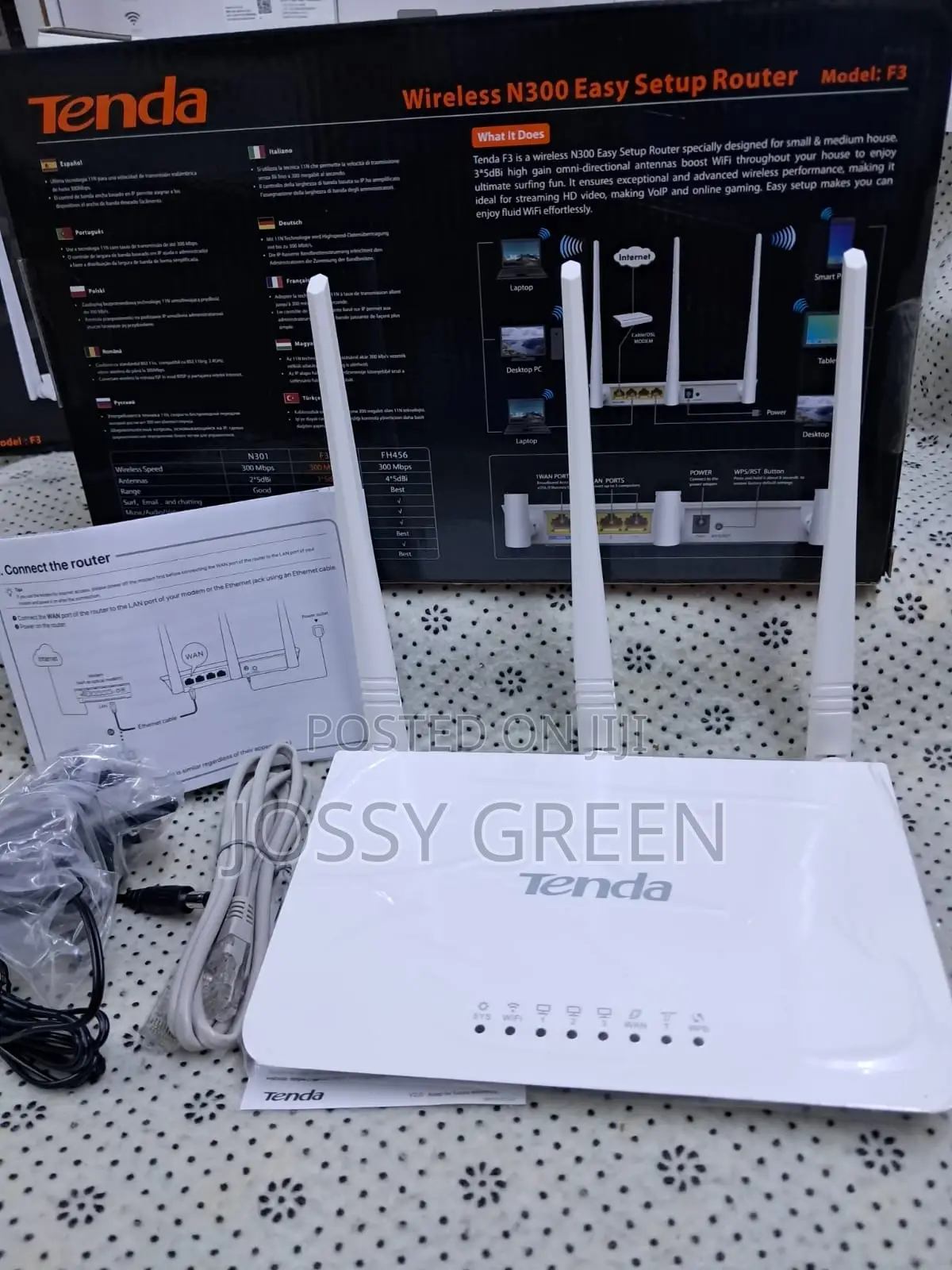 Tenda F3 300mbps Wireless Router With 3 Antennas