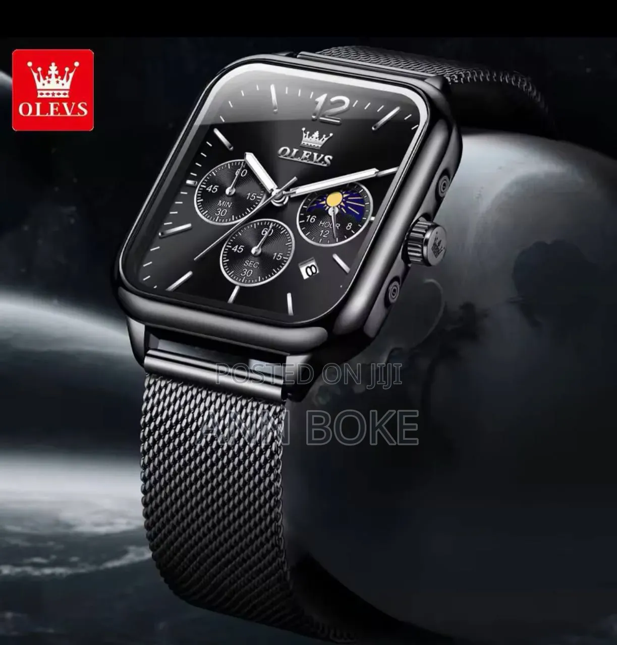 Olevs Chronograph Gents #9914 *Adjustable Mesh Strap and Leather