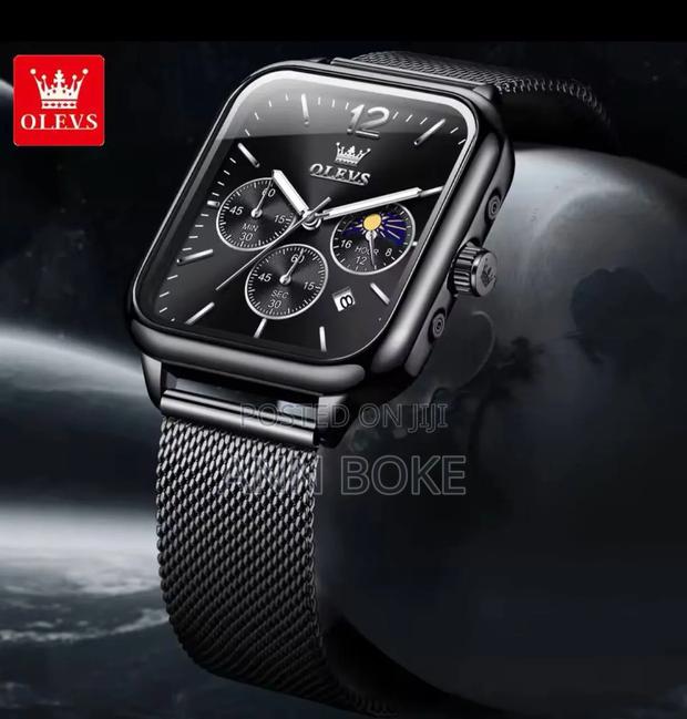 Olevs Chronograph Gents #9914 *Adjustable Mesh Strap and Leather - thumbnail 2