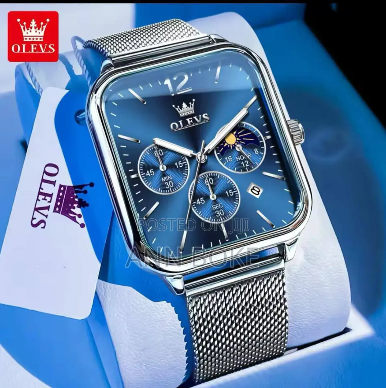 Olevs Chronograph Gents #9914 *Adjustable Mesh Strap and Leather