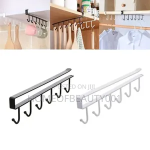 Iron 6-Hook Under Shelf Rack.