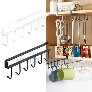 Iron 6-Hook Under Shelf Rack.
