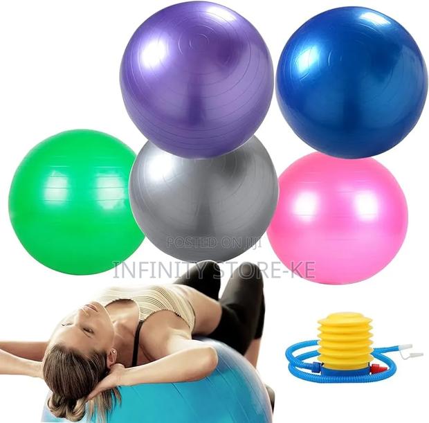 75cmanti Slip Fitness Yoga Ball With Manual Pump for Home Gym, Workout