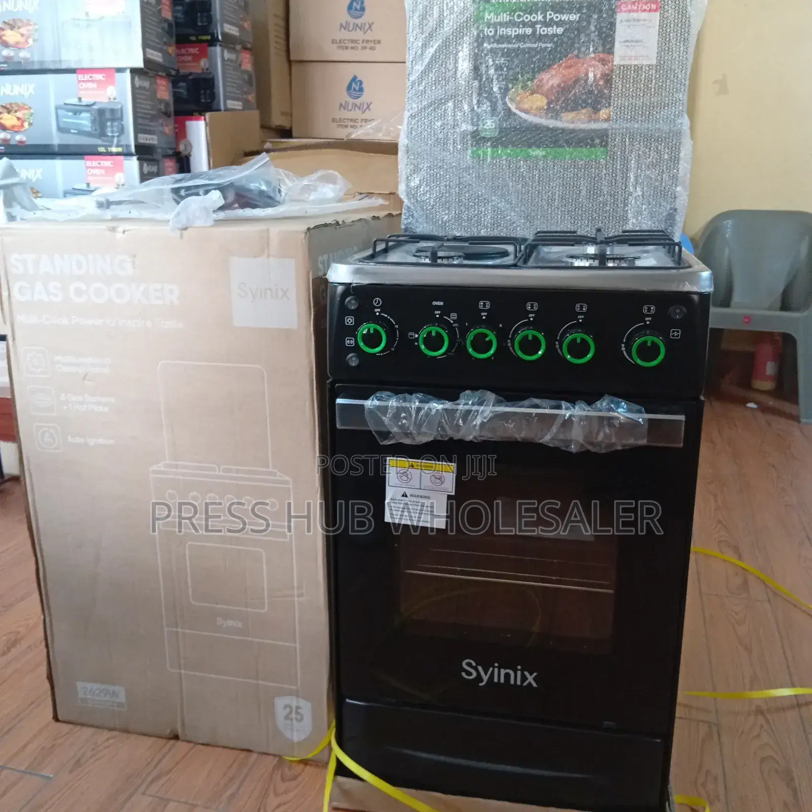 Brand New Syinix Standing Cooker | 3 Gas + 1 Electric Burner Oven