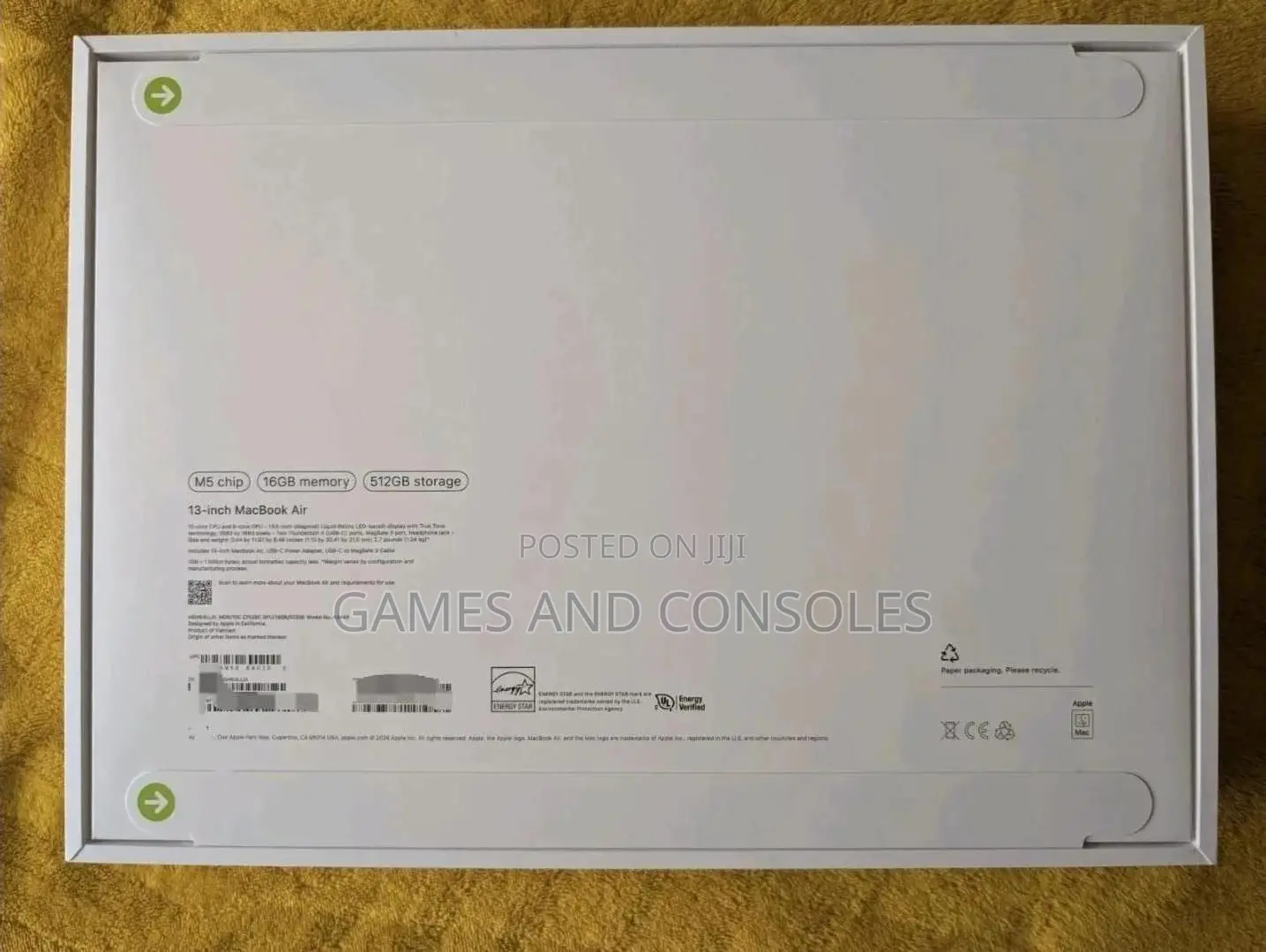 New Laptop Apple MacBook Air 2026 M5 13-inch 16GB Apple M5 SSD 1T