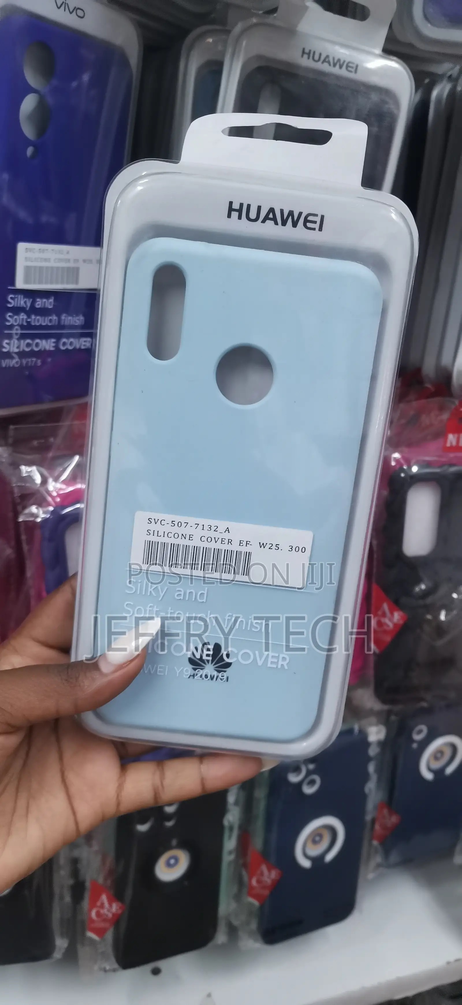 Huawei Light Blue Soft Silicone Phone Cover With a Silky Finish.