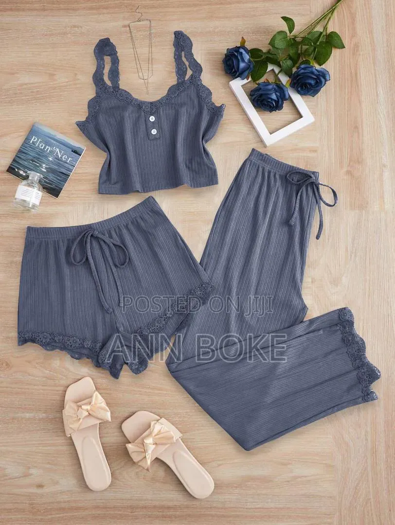 3 in 1 Ladies Pajama Set Quality Size S-Xl