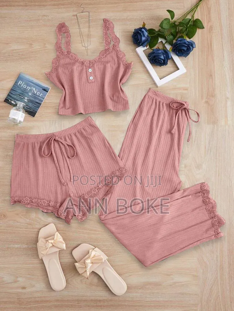 3 in 1 Ladies Pajama Set Quality Size S-Xl