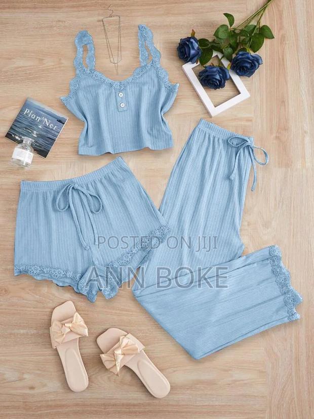 3 in 1 Ladies Pajama Set Quality Size S-Xl - thumbnail 5