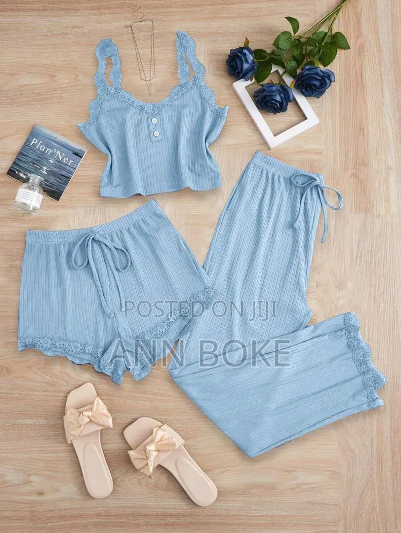 3 in 1 Ladies Pajama Set Quality Size S-Xl
