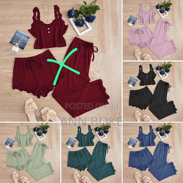 3 in 1 Ladies Pajama Set Quality Size S-Xl - thumbnail 8