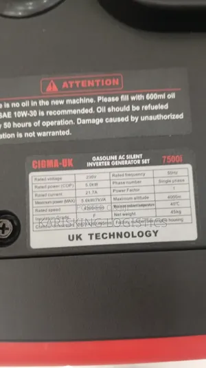 Cigma Uk 7.5kva Gasoline Generator Electric