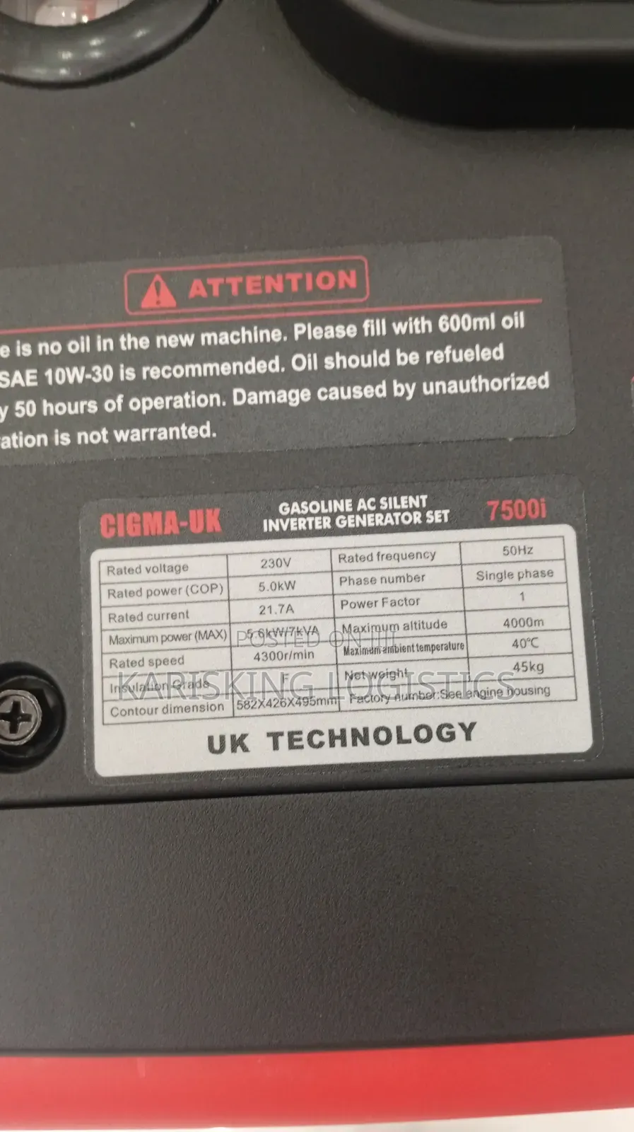 Cigma Uk 7kva Gasoline Generator