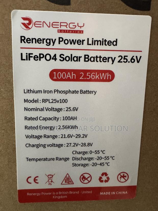 Renergy Lifepo4 Solar Battery 25.6v - main view