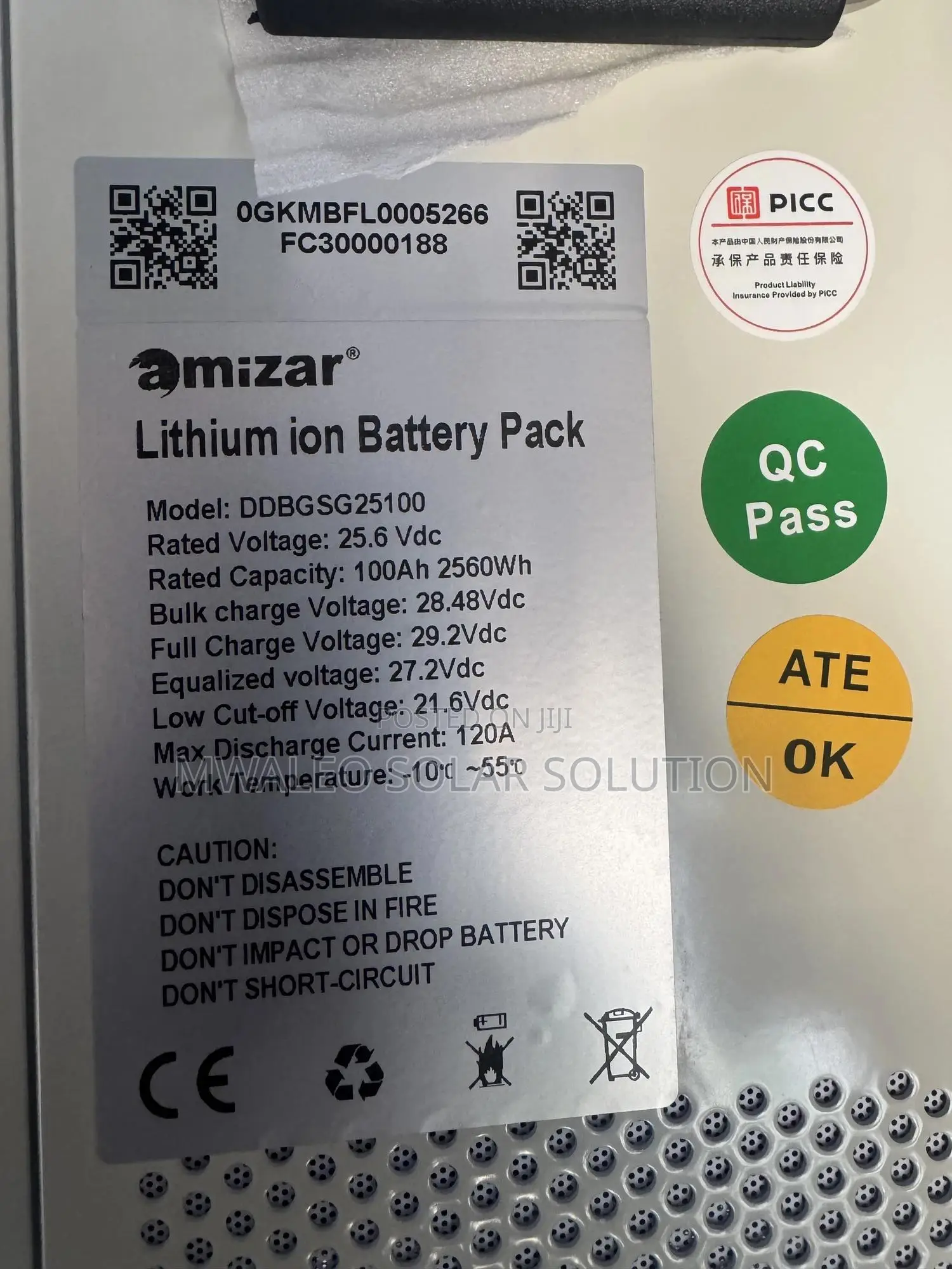 Lithium Battery 100ah 2560wh