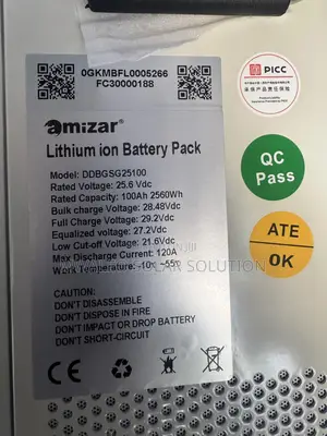 Lithium Battery 100ah 2560wh