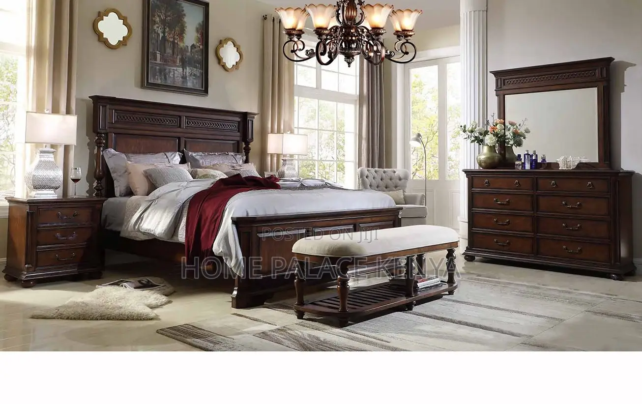 Bedroom Set: Solid Mahogany Bedroom Furniture Set With Dresser