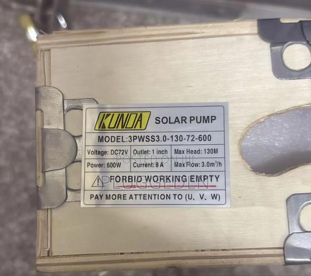 Kunda Solar Pump 72v 600watts 110mtrs