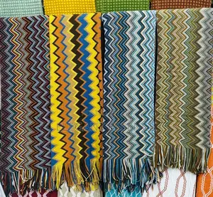 Bohemian Knitted Throw Blanket With Tassel