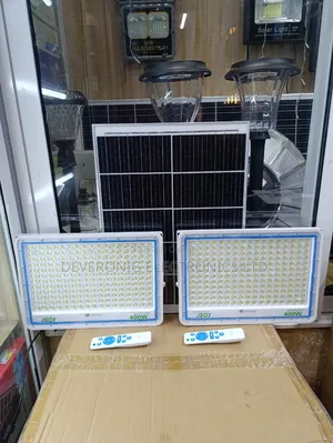 *2in1 400w+400w Solar Floodlights With Warning Light