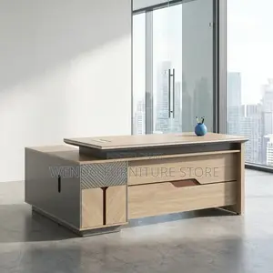 Office Desk : 1.6m Modern Light Wood Executive Office Desk
