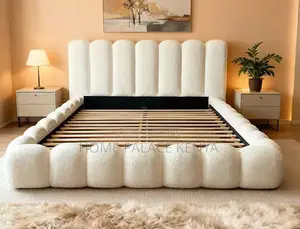Bubble Bed: Luxury Fabric Upholstered King Size Bed With 10" Matress