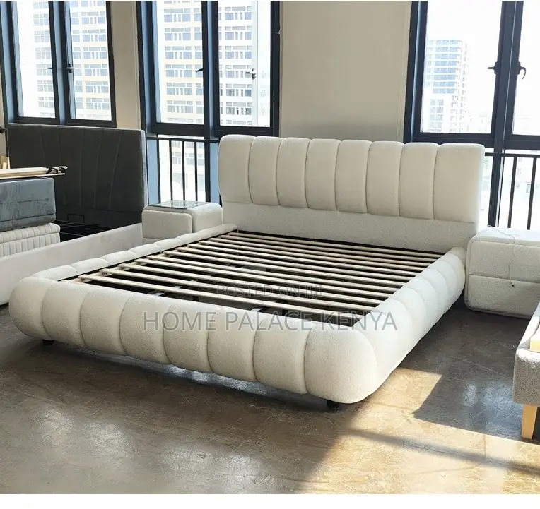 Bubble Bed: Luxury Fabric Upholstered King Size Bed With 10" Matress