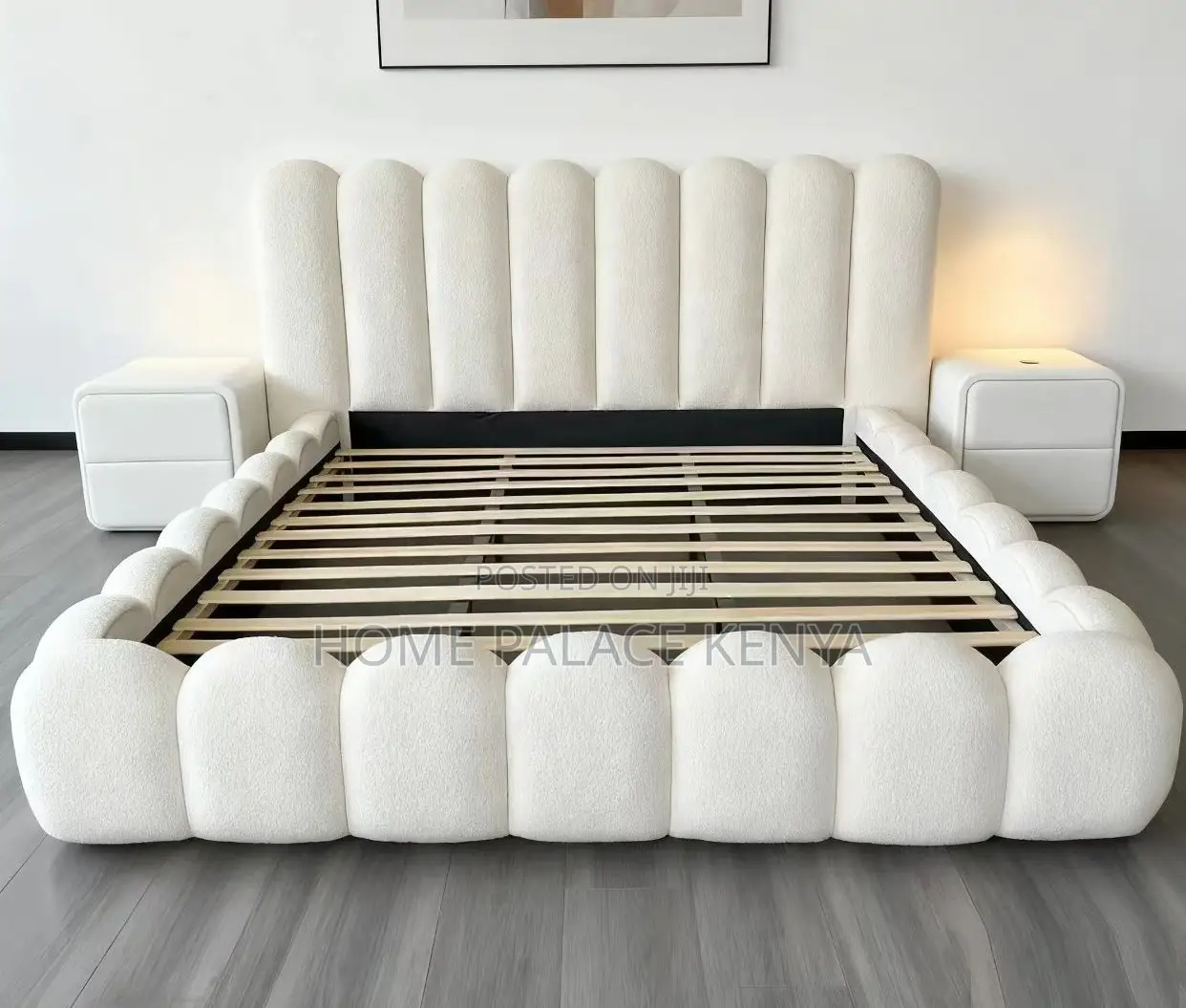 Bubble Bed: Luxury Fabric Upholstered King Size Bed With 10" Matress
