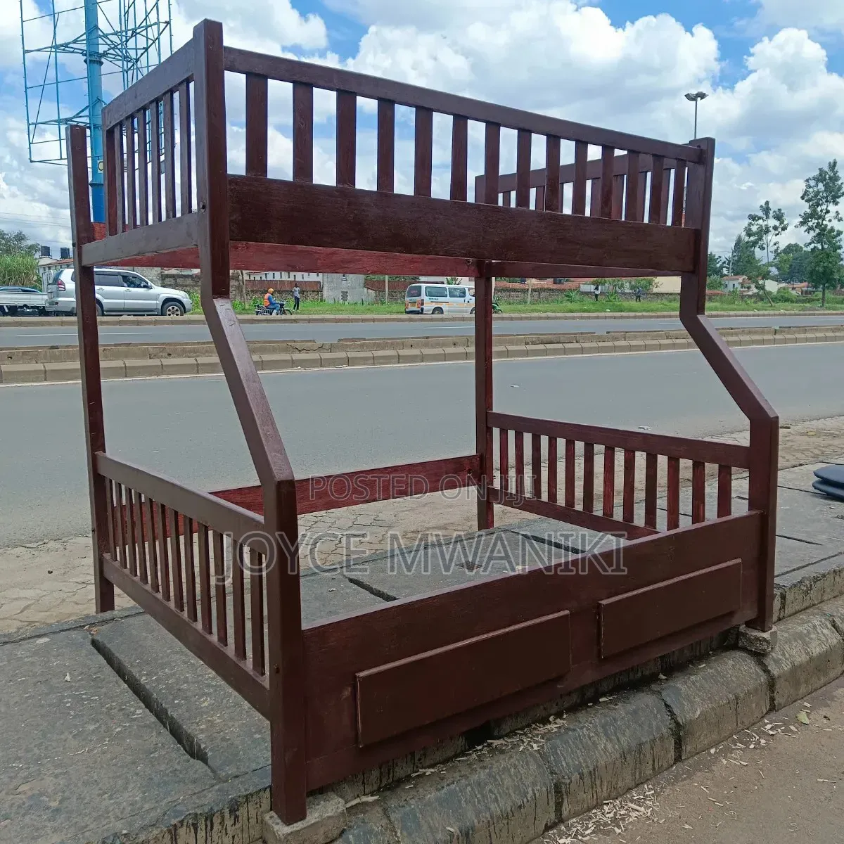 Wooden Double Decker, Dark Brown 