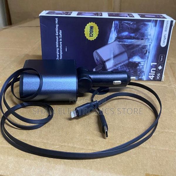 4-in-1 Fast Charger - Black Plastic, Universal Compatibility, Output