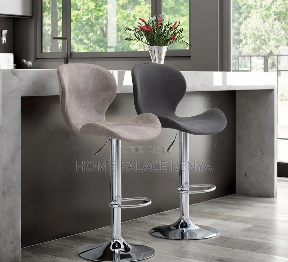Bar Stool: Gray Swivel Bar Stool With Pu Upholstered Seat