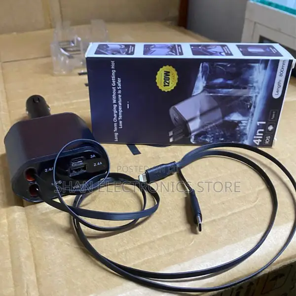 New 4-in-1 Car Fast Charger 66w/20w Max, Usb Adapter, Compact Design