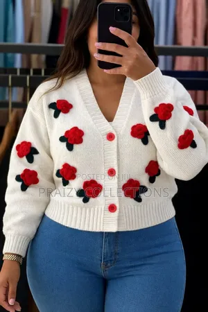 Free Size Cardigan With Embroiderd Flowers
