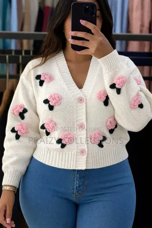 Free Size Cardigan With Embroiderd Flowers
