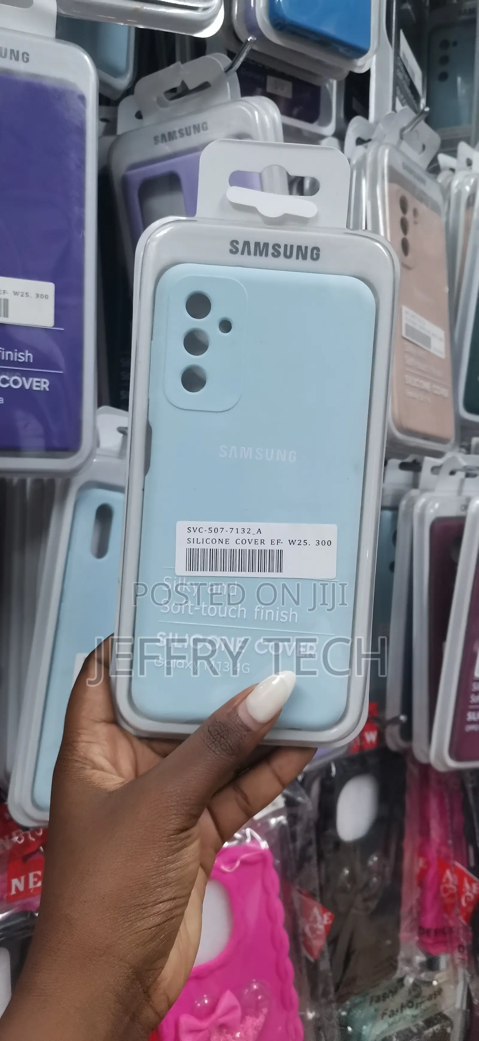 Samsung Galaxy M13 4g Silicone Cover in Light Blue.